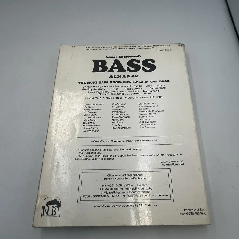 Bass Almanac by Lamar Underwood (Bass Fishing, 1979 First Edition) Paperback